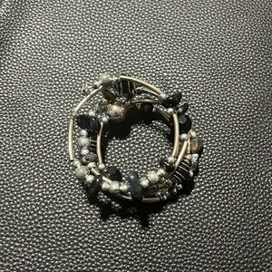 spiral black and silver bracelet